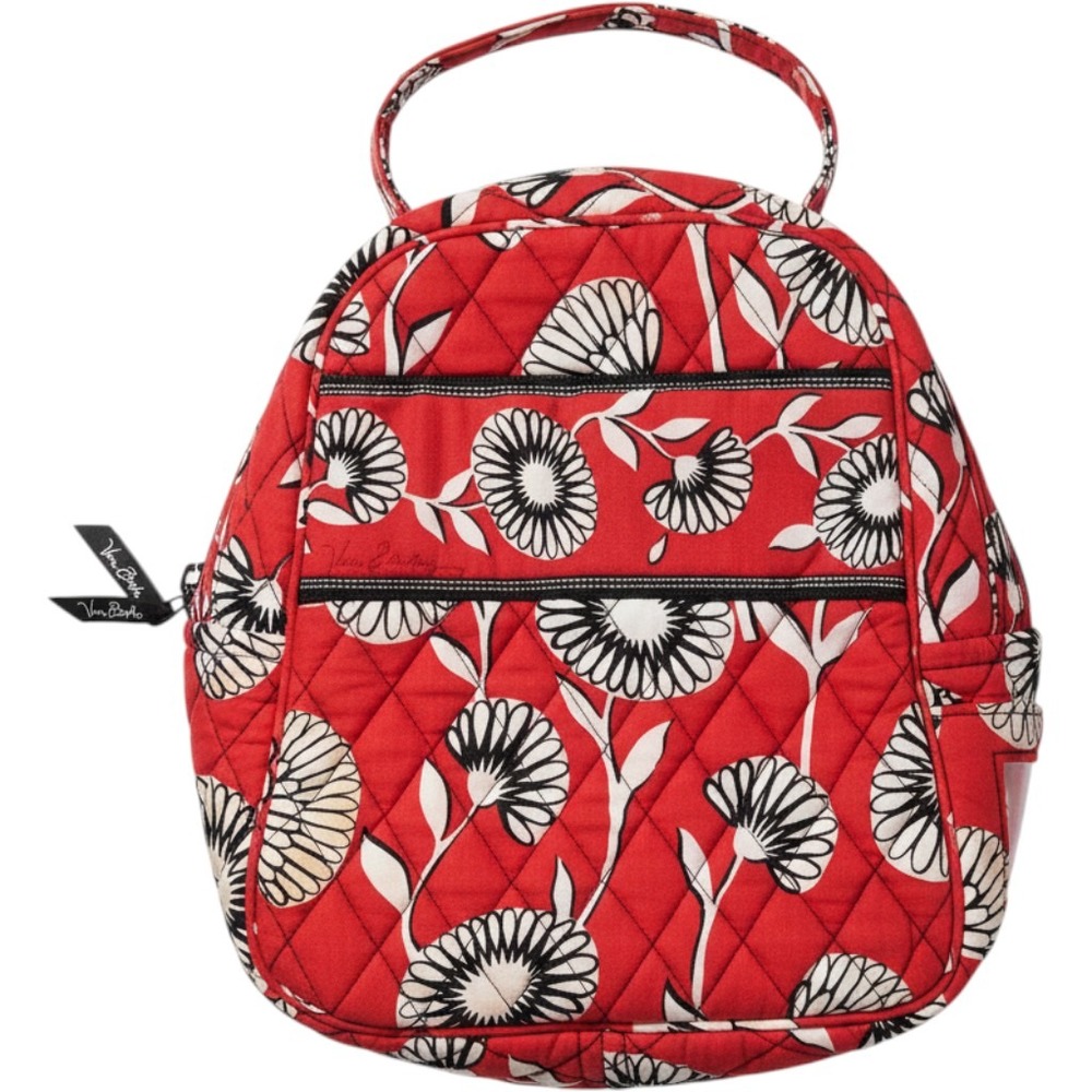 Vera Bradley Red Chrysanthemum Quilted Floral Lunch Bag Insulated Tote Red White
